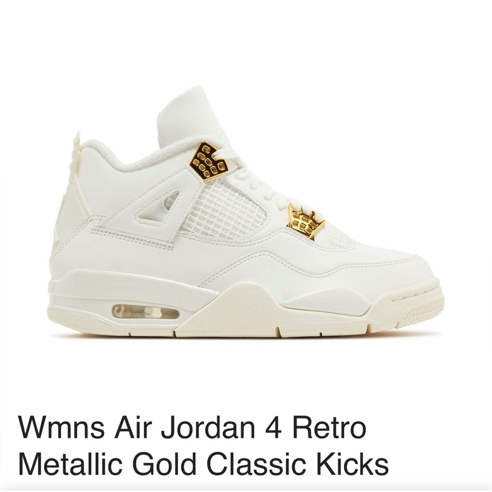 Jordan Air 4 Retro White Gold Sneakers